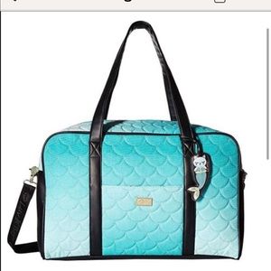 Betsey Johnson mermaid weekender bag.